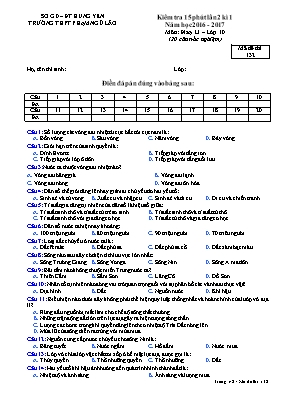 Đề kiểm tra 15 phút lần 2 kì 1 môn Địa lý Lớp 10 - Mã đề thi 132 - Năm học 2016-2017 - Trường THPT Phạm Ngũ Lão